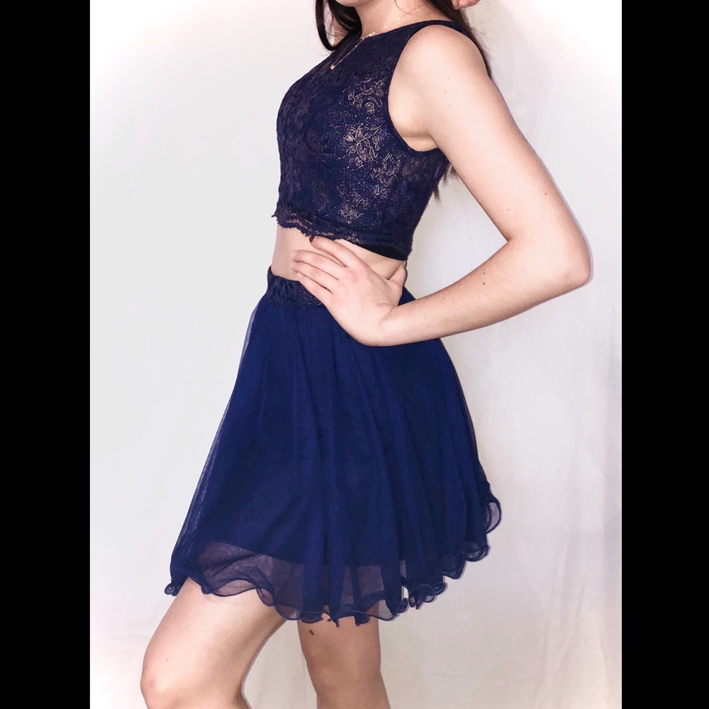 Gorgeous two piece navy blue formal dress! 😀